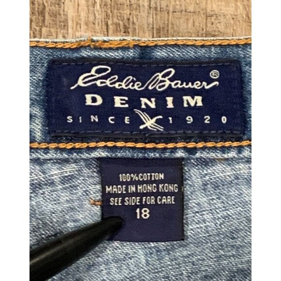 Eddie Bauer High-Waisted Denim Jeans Womens Size 18 Light Wash Relaxed Fit - Picture 5 of 13